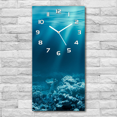 Horloge verticale en verre Monde sous-marin