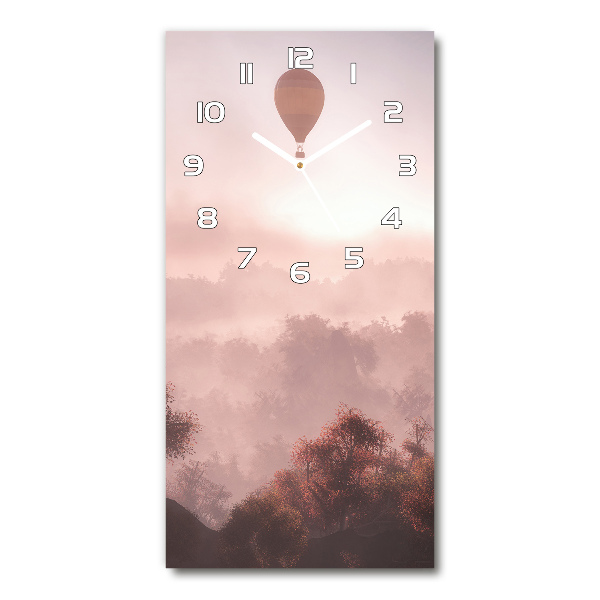 Horloge murale en verre rectangulaire Forêt de ballons volants