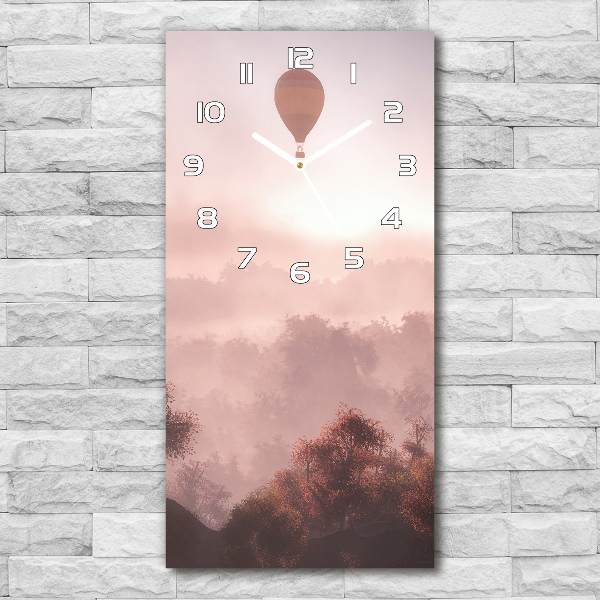 Horloge murale en verre rectangulaire Forêt de ballons volants