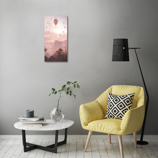 Horloge murale en verre rectangulaire Forêt de ballons volants