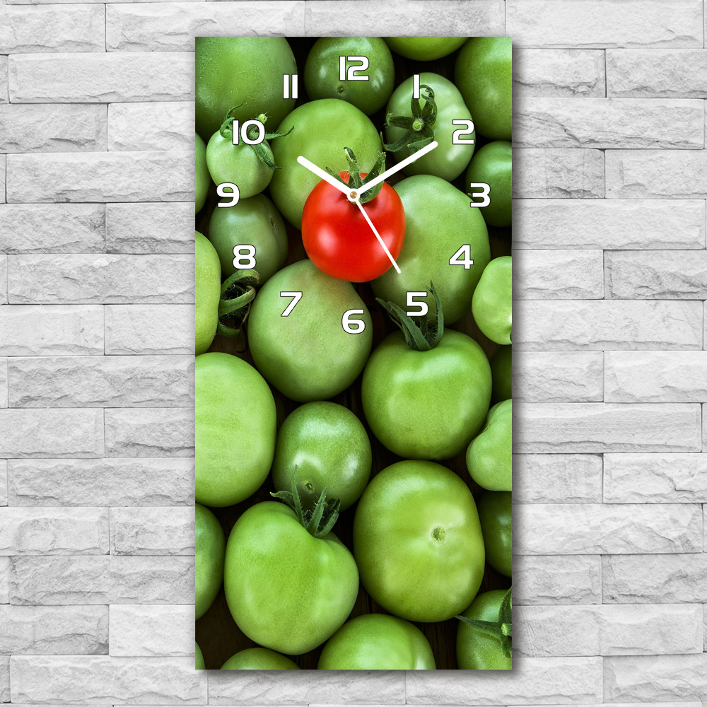 Horloge rectangulaire verticale Tomate rouge