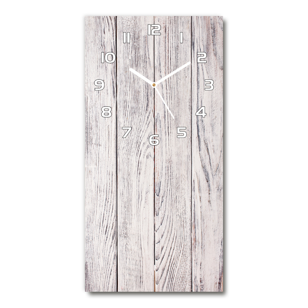 Horloge verticale en verre Mur en bois