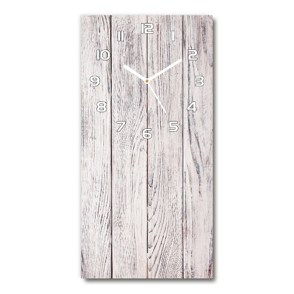 Horloge verticale en verre Mur en bois
