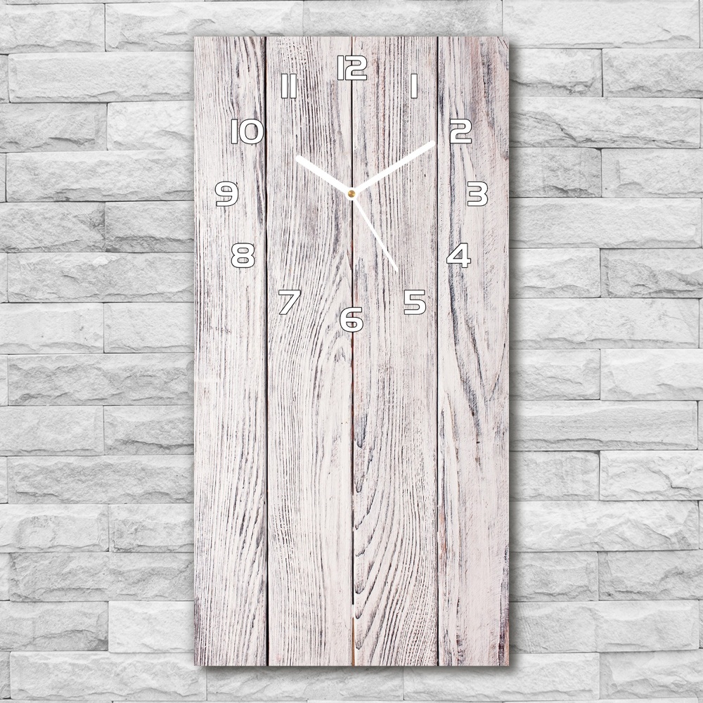 Horloge verticale en verre Mur en bois