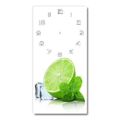 Horloge murale verticale Citron vert et glace