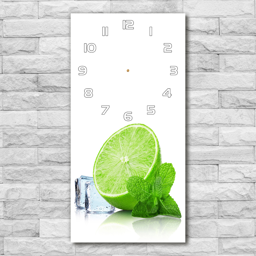 Horloge murale verticale Citron vert et glace