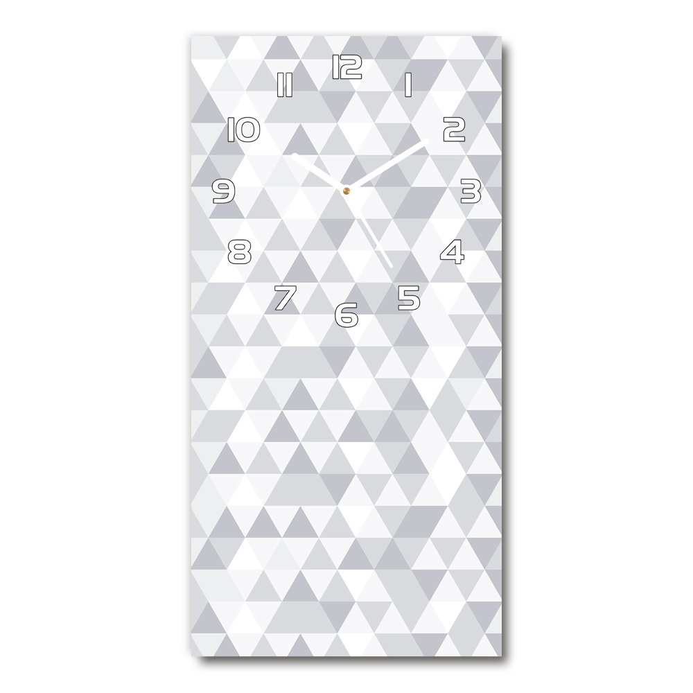 Horloge murale en verre rectangulaire Triangles gris