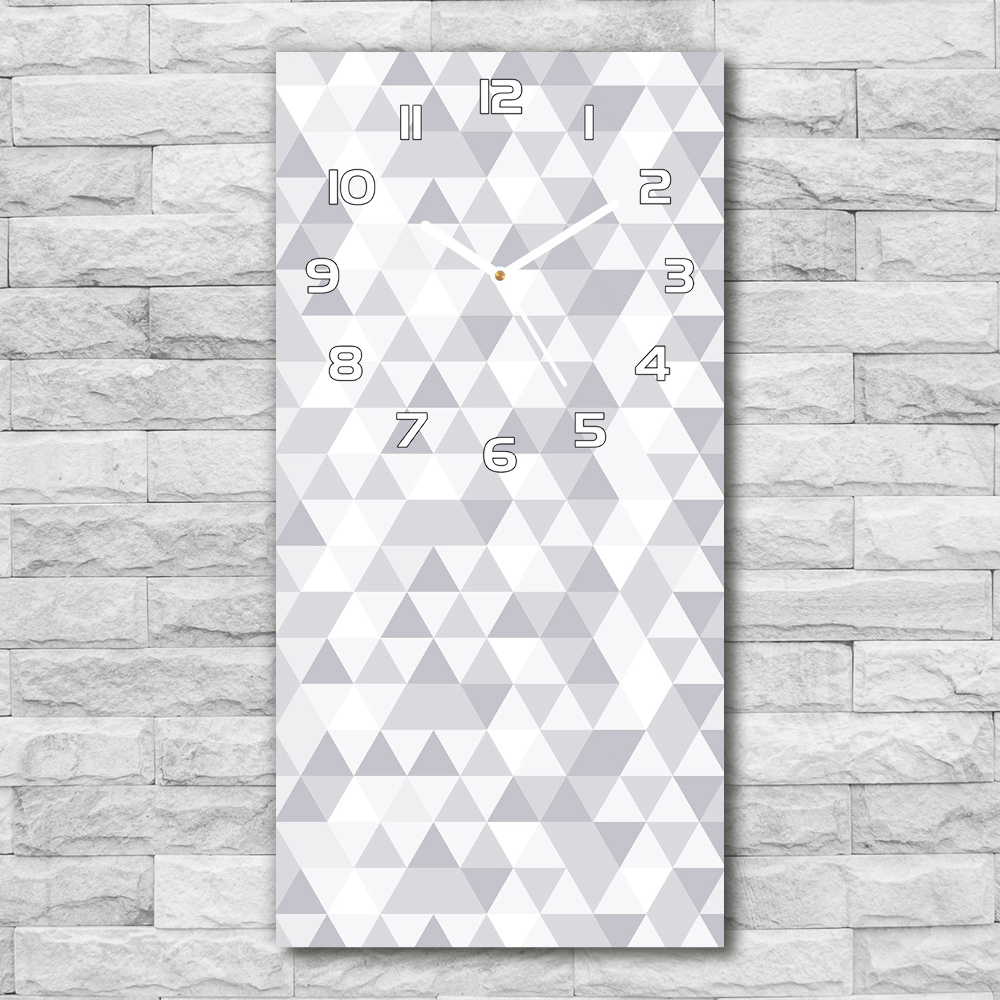 Horloge murale en verre rectangulaire Triangles gris