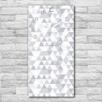 Horloge murale en verre rectangulaire Triangles gris