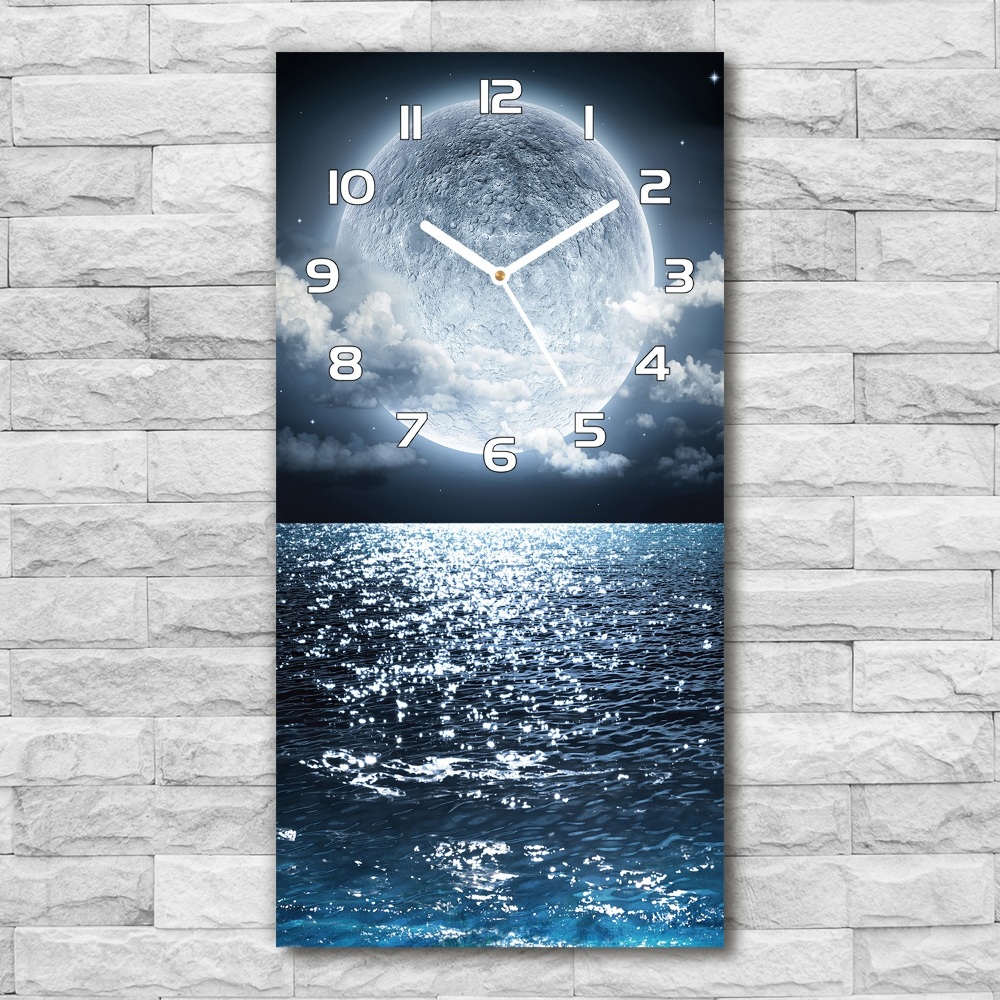 Horloge rectangulaire verticale Pleine lune