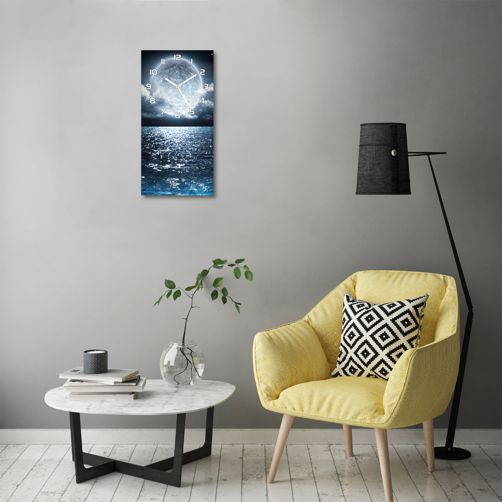 Horloge rectangulaire verticale Pleine lune