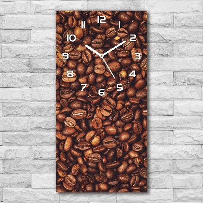 Horloge murale verticale Grains de café caféine