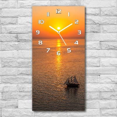 Horloge murale verticale Mer couchée
