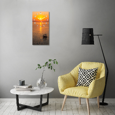 Horloge murale verticale Mer couchée