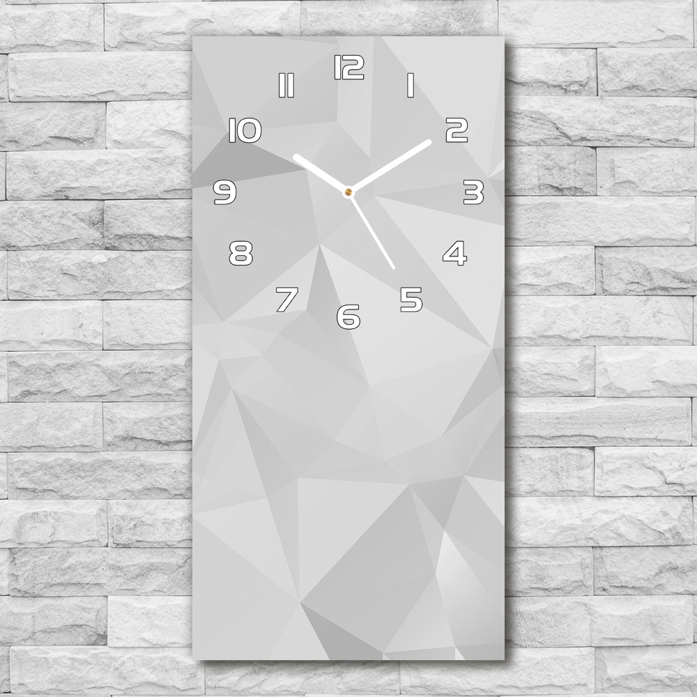 Horloge murale verticale Triangles blancs abstraits