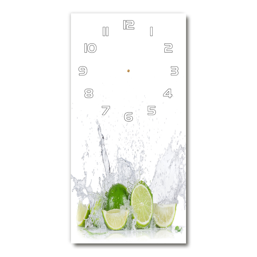 Horloge murale en verre rectangulaire Citron vert