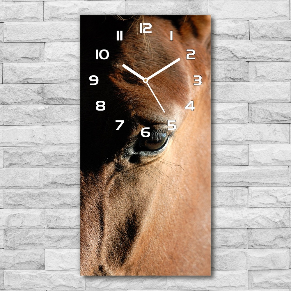 Horloge verticale en verre Cheval