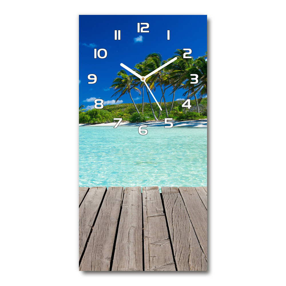 Horloge murale verticale Plage exotique