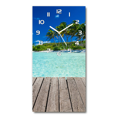 Horloge murale verticale Plage exotique