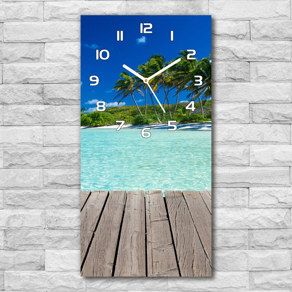 Horloge murale verticale Plage exotique