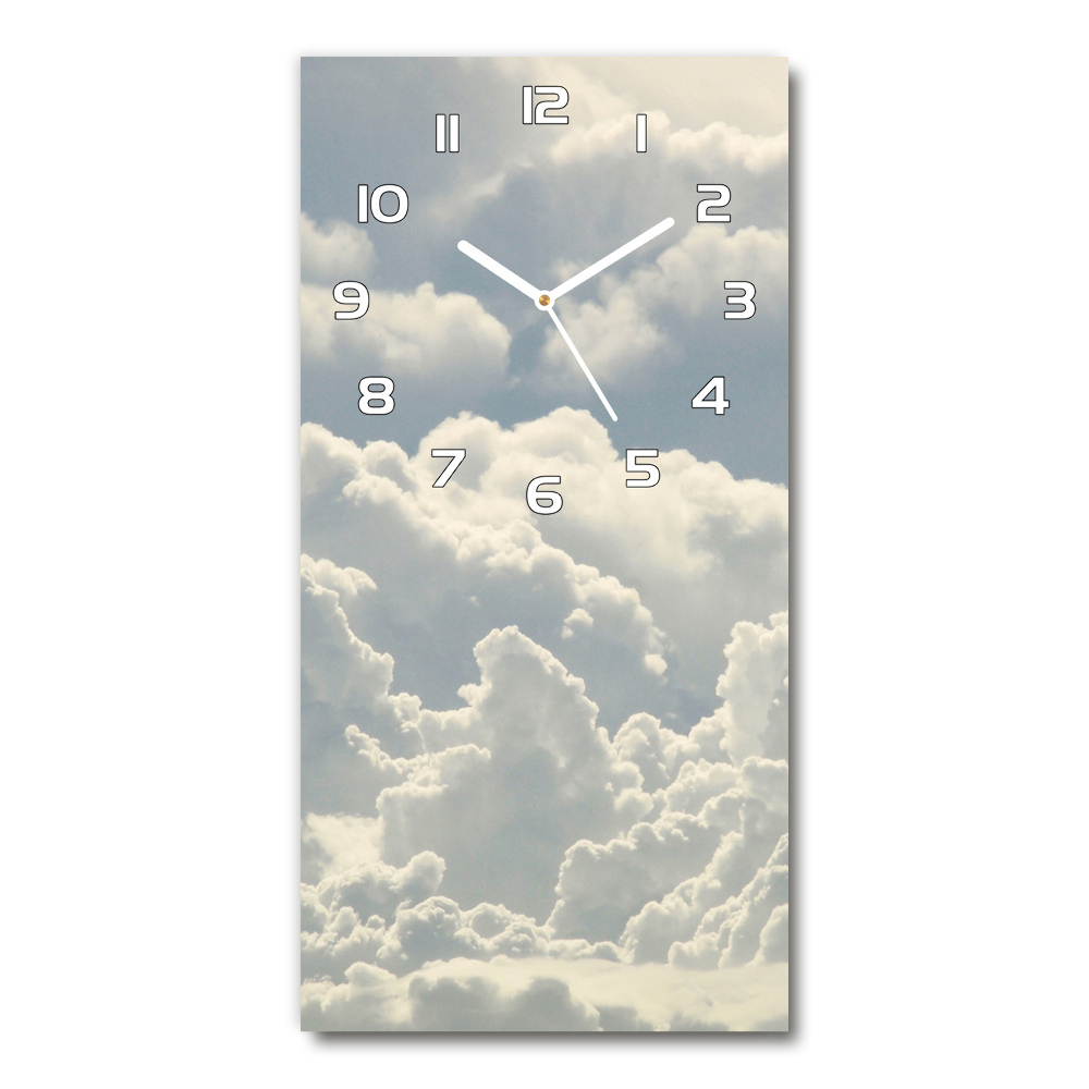 Horloge murale en verre rectangulaire Nuages