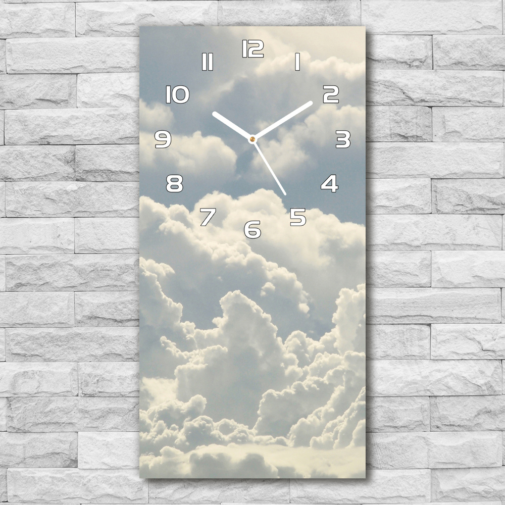 Horloge murale en verre rectangulaire Nuages