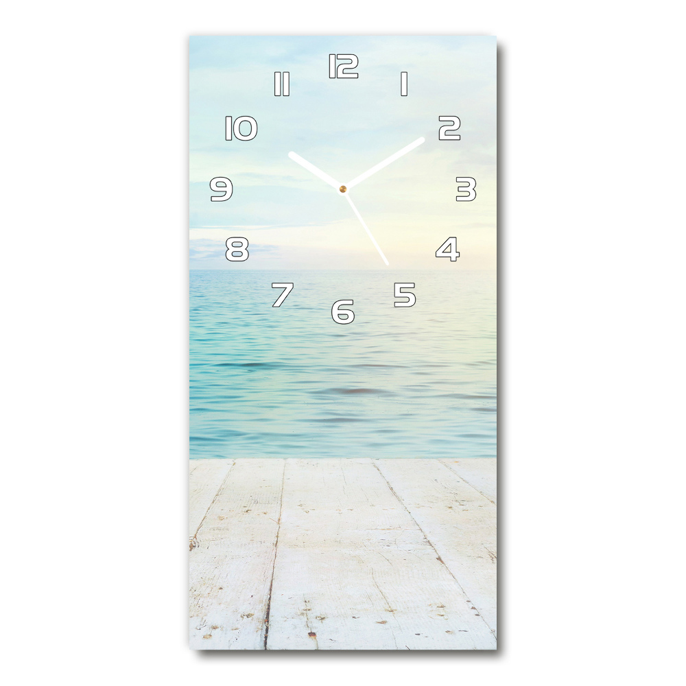 Horloge murale en verre rectangulaire Plage tropicale