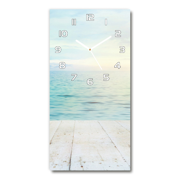 Horloge murale en verre rectangulaire Plage tropicale