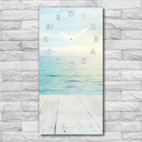 Horloge murale en verre rectangulaire Plage tropicale