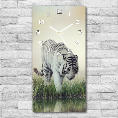 Horloge rectangulaire verticale Tigre blanc