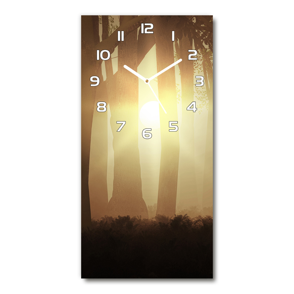 Horloge murale en verre rectangulaire Brouillard dans la forêt