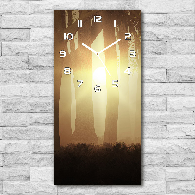 Horloge murale en verre rectangulaire Brouillard dans la forêt