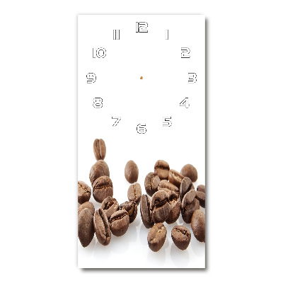 Horloge murale en verre rectangulaire Grains de café caféine