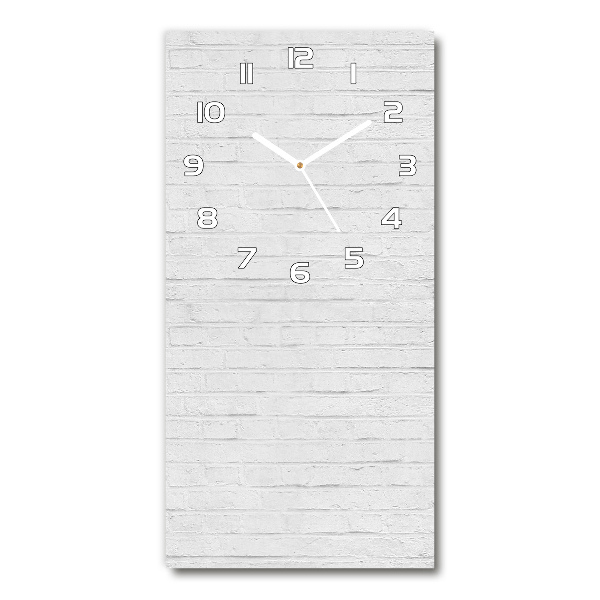 Horloge murale en verre rectangulaire Mur brique blanche