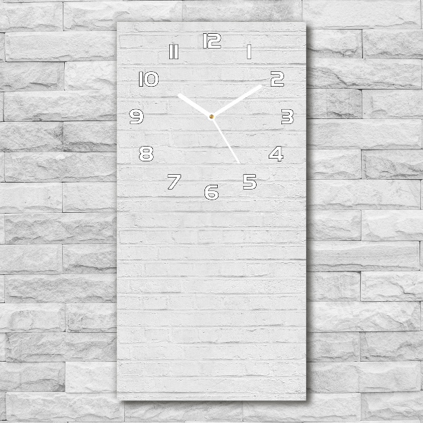Horloge murale en verre rectangulaire Mur brique blanche