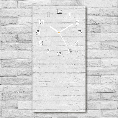 Horloge murale en verre rectangulaire Mur brique blanche