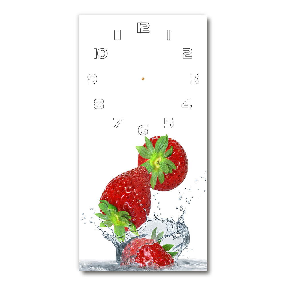 Horloge verticale en verre Fraises