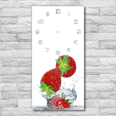 Horloge verticale en verre Fraises