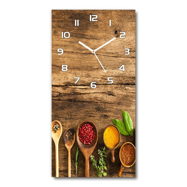 Horloge murale en verre rectangulaire Épices colorées