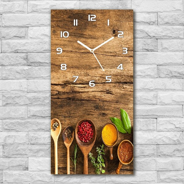 Horloge murale en verre rectangulaire Épices colorées