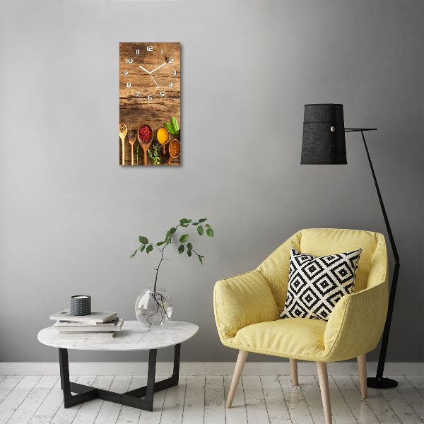 Horloge murale en verre rectangulaire Épices colorées