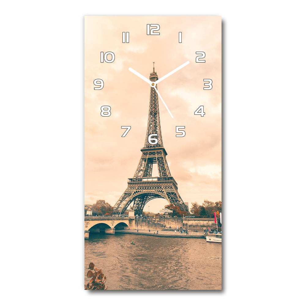 Horloge murale en verre rectangulaire Tour Eiffel France