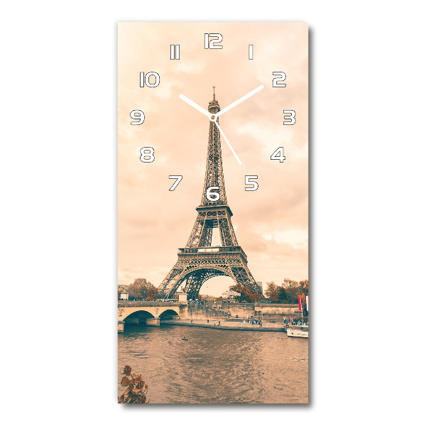 Horloge murale en verre rectangulaire Tour Eiffel France