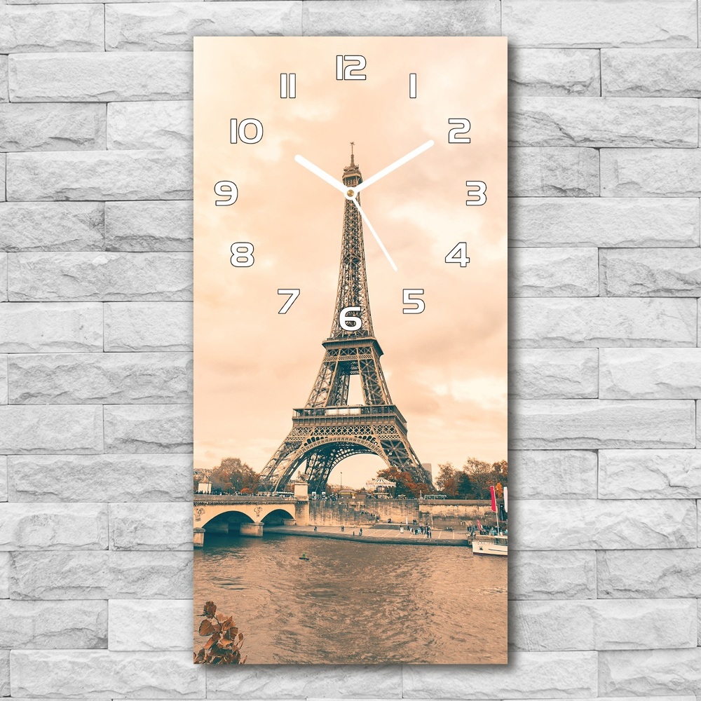 Horloge murale en verre rectangulaire Tour Eiffel France