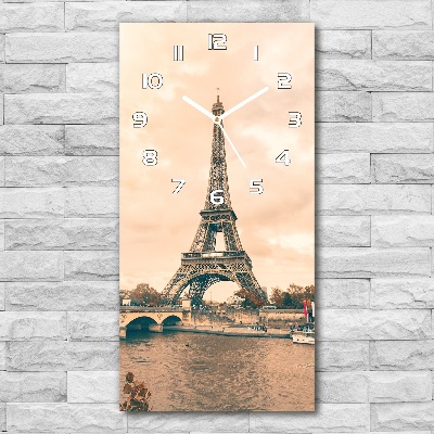 Horloge murale en verre rectangulaire Tour Eiffel France