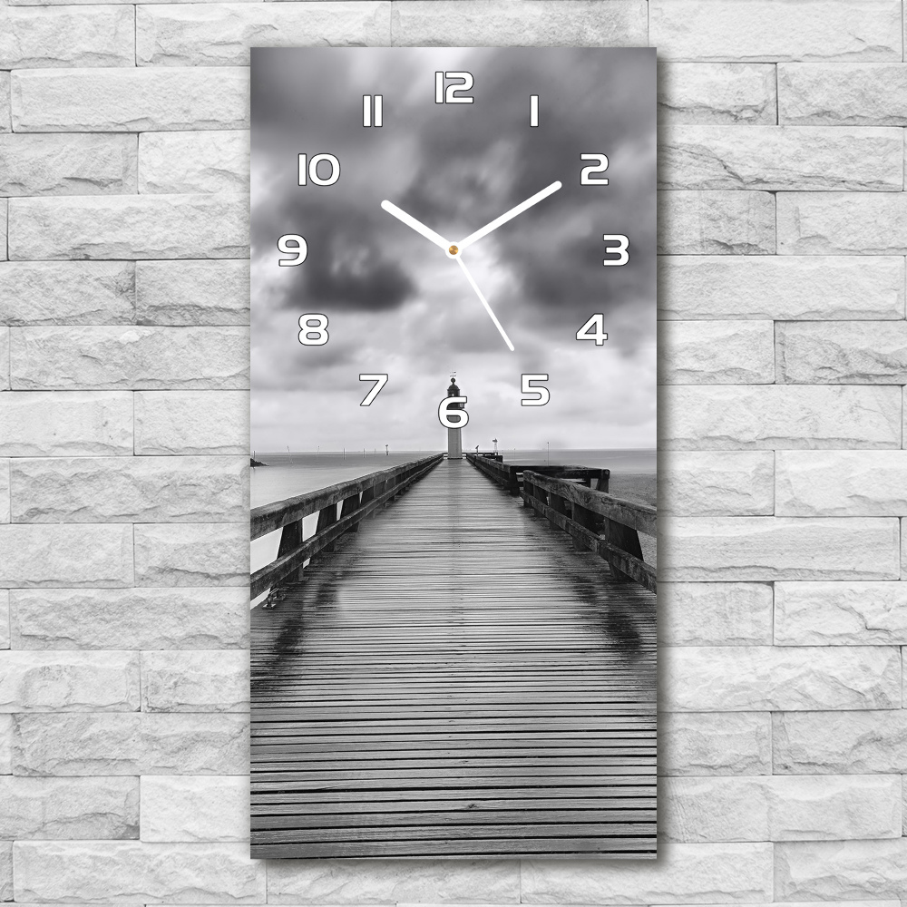 Horloge verticale en verre Phare