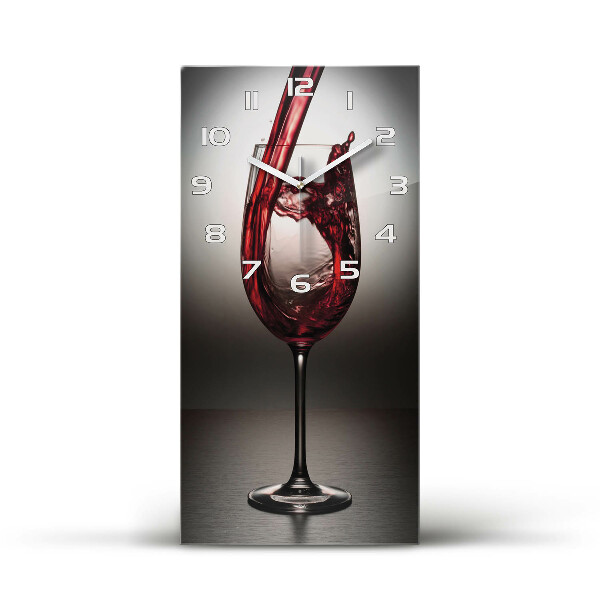 Horloge verticale en verre Vin rouge