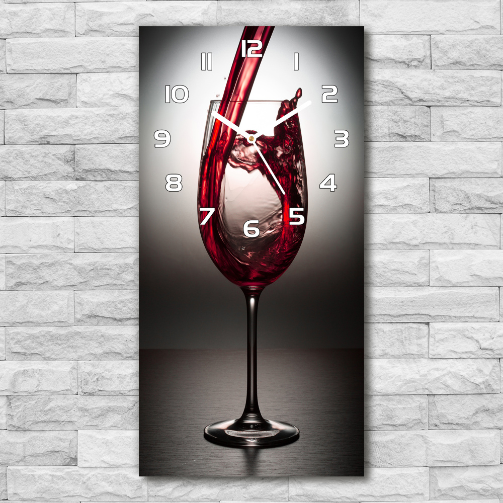 Horloge verticale en verre Vin rouge