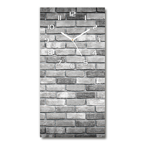 Horloge rectangulaire verticale Mur de briques grises