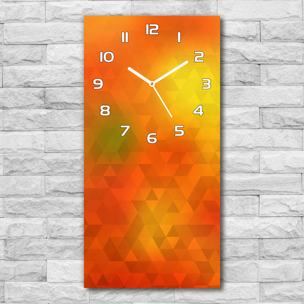 Horloge murale en verre rectangulaire Triangles abstraits